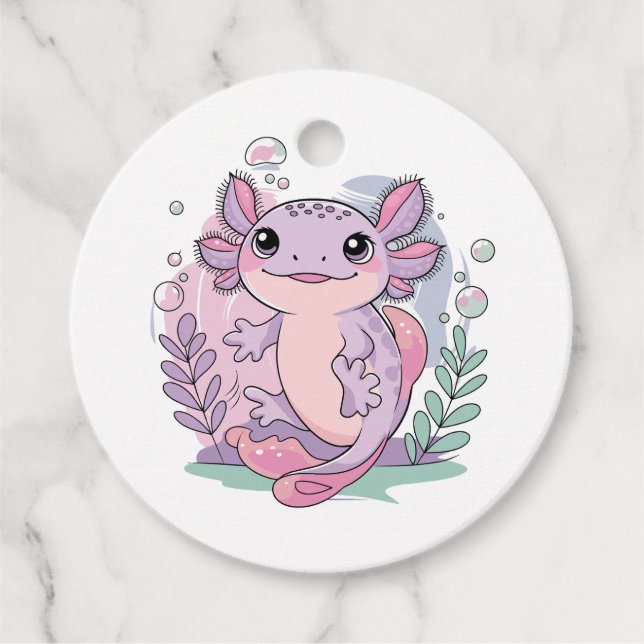 Niedliche Axolotls Geschenkanhänger (Vorderseite)