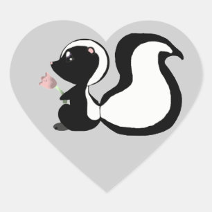 Niedliche Baby Animals Skunk Stickers/Umschlag Auf Herz-Aufkleber