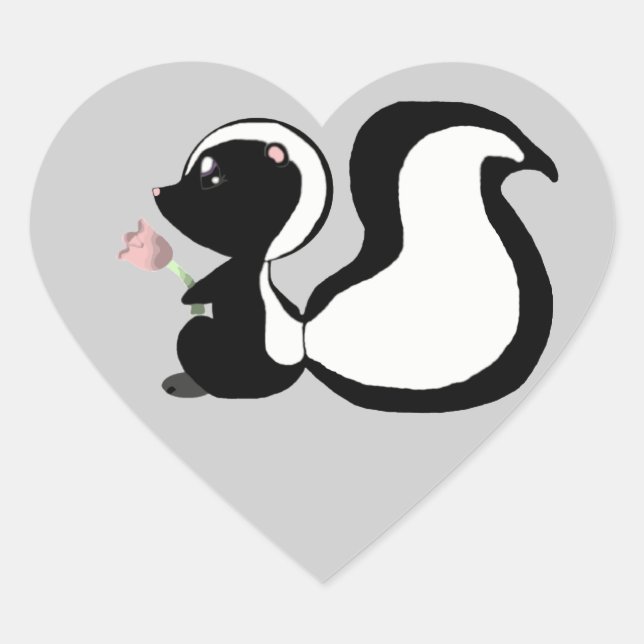 Niedliche Baby Animals Skunk Stickers/Umschlag Auf Herz-Aufkleber (Vorderseite)