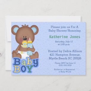 Niedliche Baby Bear Baby Dusche Einladung