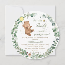 Niedliche Baby Bear Greenery Gender Neutral Baby D Einladung