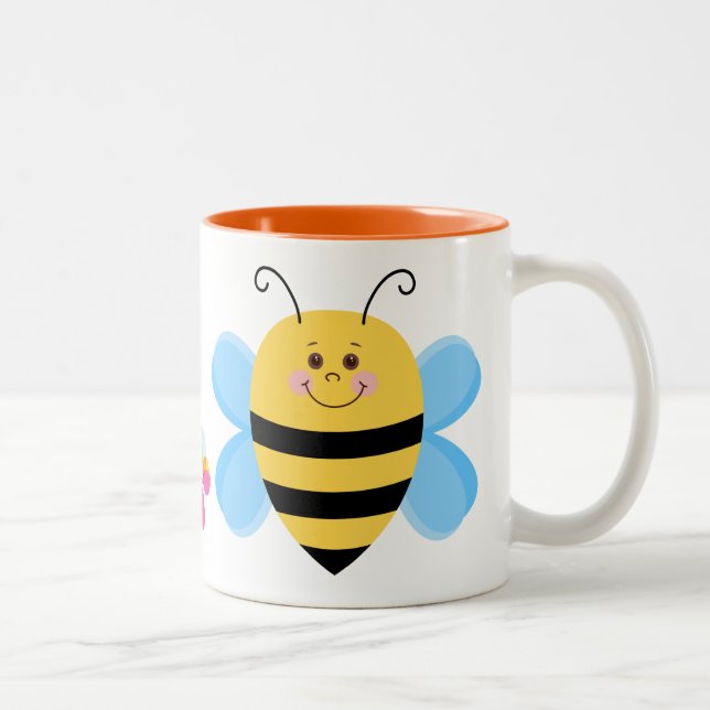 Niedliche Baby-Biene Zweifarbige Tasse (Rechts)