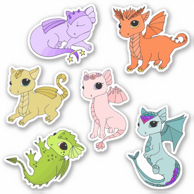 Niedliche Baby Dragon zodiac Aufkleber (Vorderseite)