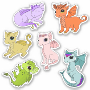 Niedliche Baby Dragon-Zodiakaufkleber Aufkleber