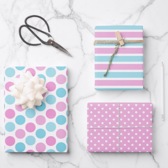 Niedliche Baby-Dusche/Gender-Reveal-Papiertüte Geschenkpapier Set (Vorderseite)