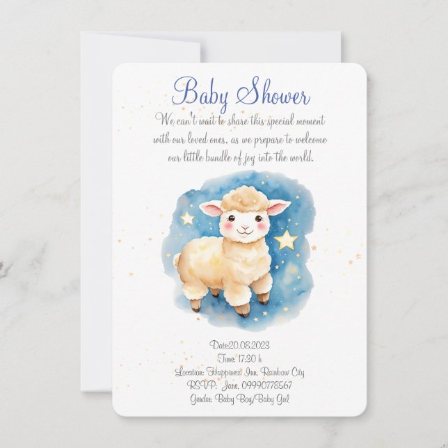 Niedliche Baby-Dusche. Neues Baby-Party Save The Date (Vorderseite)