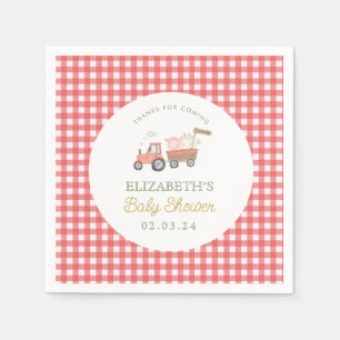 Niedliche Baby-Dusche von Zuchttieren Barnyard Serviette