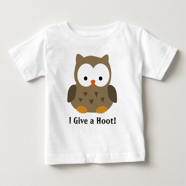 Niedliche Baby-Eule personalisiert Baby T-shirt (Vorderseite)