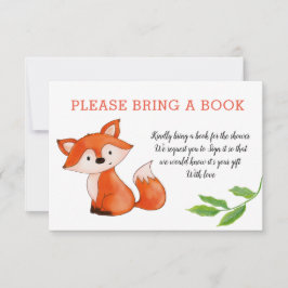 Niedliche Baby Fox Blätter bringen ein Buch | Baby Einladung