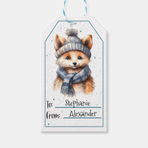 Niedliche Baby Fox Geschenketiketten Geschenkanhänger