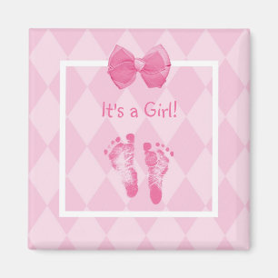 Niedliche Baby Girl Footprints Magnet