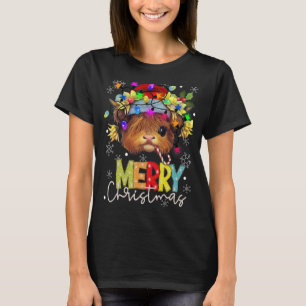 Niedliche Baby Highland Kuh mit Sonnenblumen Gesch T-Shirt