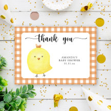 Niedliche Baby-Huhn-Babydusche Danke