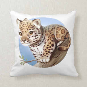 Niedliche Baby-Jaguar-CUB-Illustration - Kissen