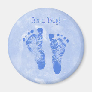 Niedliche Baby-Jungen-Abdruck-Geburts-Mitteilung Magnet