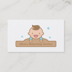 Niedliche Baby-Jungen-Babysitting Geschäfts-Karten Visitenkarte