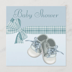 Niedliche Baby-Jungen-Duschen-blaue Schuhe u. Einladung