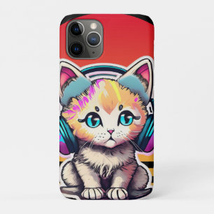 Niedliche Baby-Katze mit Kopfhörern Case-Mate iPhone Hülle
