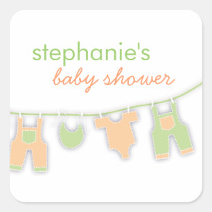 Niedliche Baby-Kleidung auf der Line Neutral Baby- Quadratischer Aufkleber