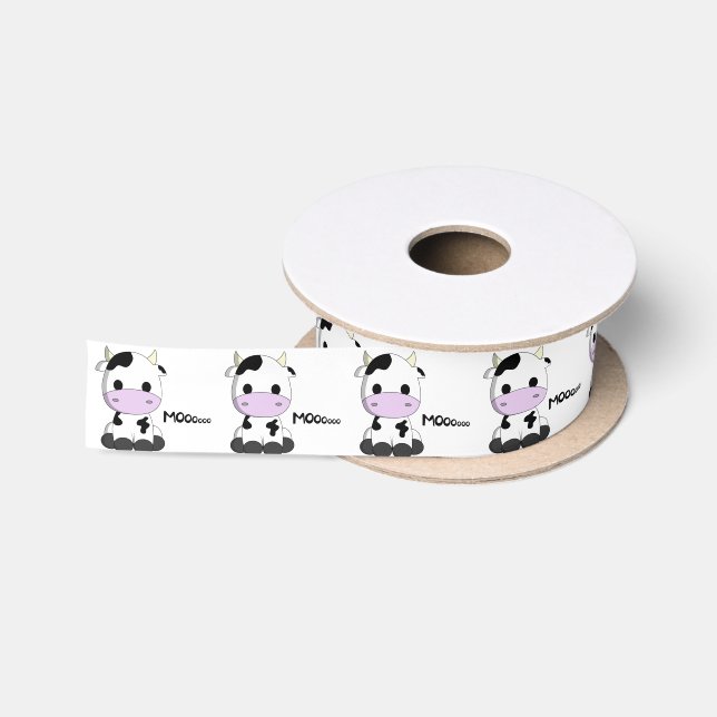 Niedliche Baby Kuh Cartoon Kinder Satinband (Spule)