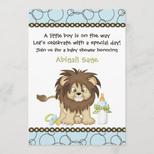 Niedliche Baby Lion Boys Kinderdusche Einladung