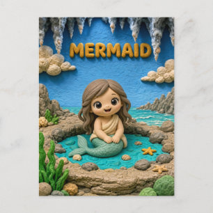 Niedliche Baby-Meerjungfrau, Mythisch Postkarte