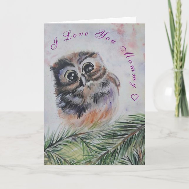 Niedliche Baby Owl Mother Day Card Karte (Vorderseite)