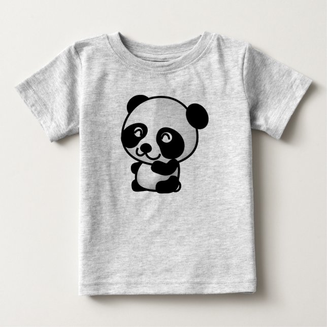 Niedliche Baby-Panda-Geldstrafe Jersey Baby T-shirt (Vorderseite)
