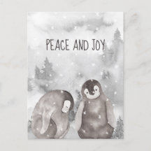 Niedliche Baby Pinguine Winterschnee Frieden und F