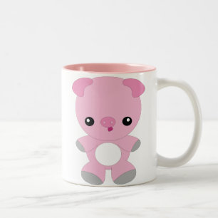 Niedliche Baby-Schwein-Tasse Zweifarbige Tasse