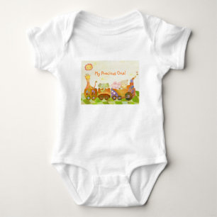 Niedliche Baby-Tiere auf Choo Choo Zug Baby Strampler