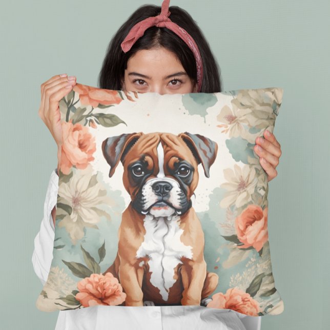 Niedliche Baby-Tiere | Boxer Puppy Kissen (Von Creator hochgeladen)