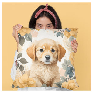 Niedliche Baby-Tiere   Golden Retriever Puppy Kissen