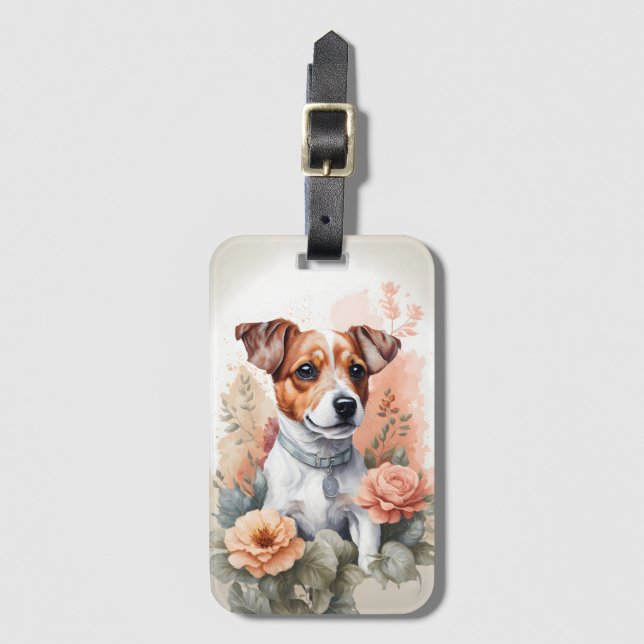 Niedliche Baby-Tiere | Jack Russell Terrier Puppy Gepäckanhänger (Vorderseite Vertikal)