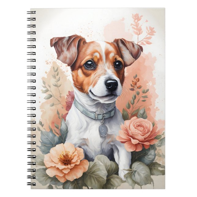 Niedliche Baby-Tiere | Niedlicher Jack Russel Terr Notizblock (Vorderseite)