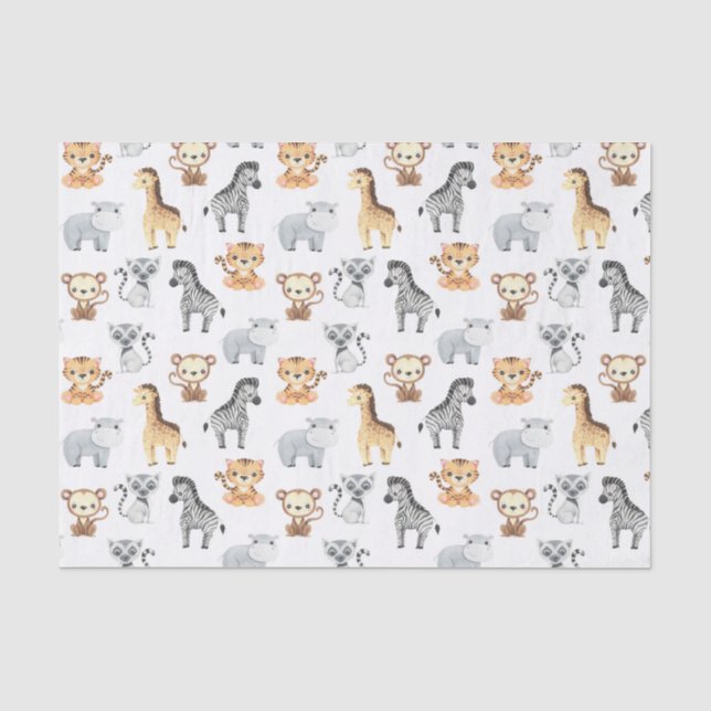 Niedliche Baby-Tiere Seidenpapier (Vorderseite)