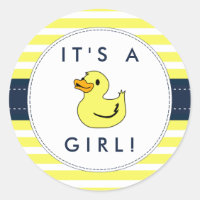 Niedliche Babyaufkleber für kleine Enten - ein Mäd