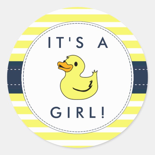 Niedliche Babyaufkleber für kleine Enten - ein Mäd Runder Aufkleber (Vorderseite)