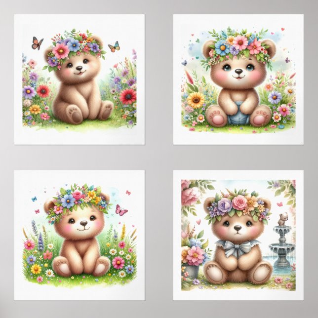 Niedliche Babybeeren Blumenbeere Kinderzimmer Prin Bilderwand Sets (Vorderseite)
