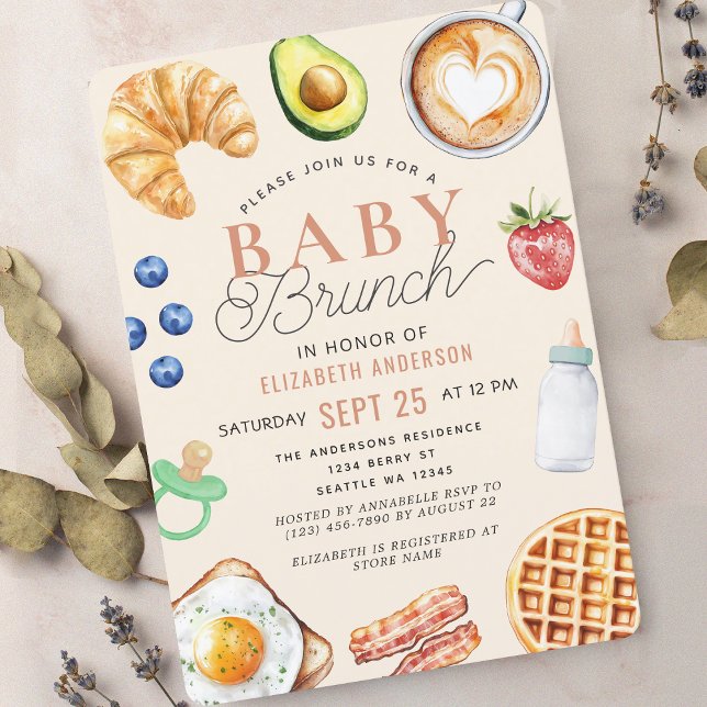 Niedliche Babybrunch Babydusche Einladung (Von Creator hochgeladen)