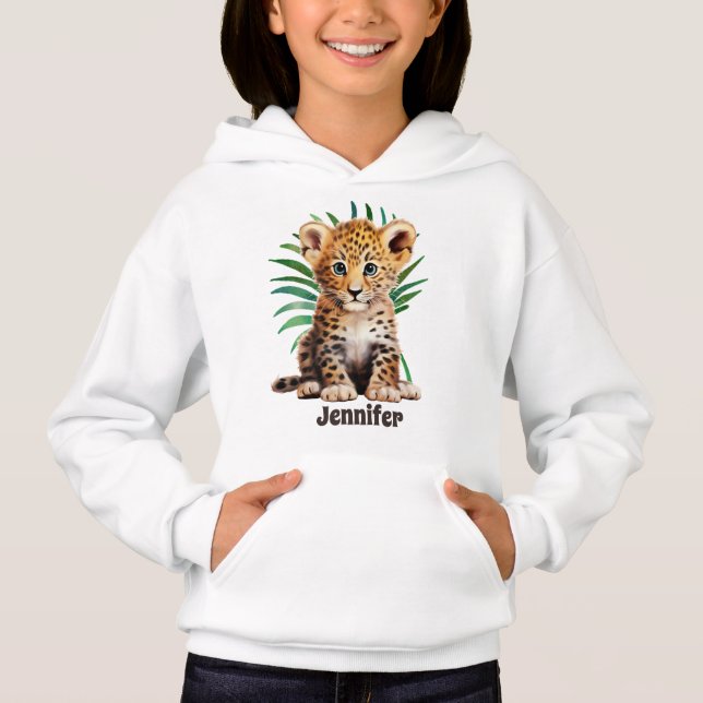niedliche Babycheetine geben Mädchen Namen Hoodie (Vorderseite)