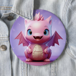 Niedliche Babydrachenschaltfläche Button