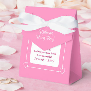 Niedliche Babydusche Bibel Verse Rosa Gastgeschenk Geschenkschachtel