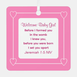 Niedliche Babydusche Bibel Verse Rosa Gastgeschenk Ornament Aus Metall