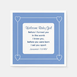 Niedliche Babydusche Bibel Verse Streifen blaues P Serviette