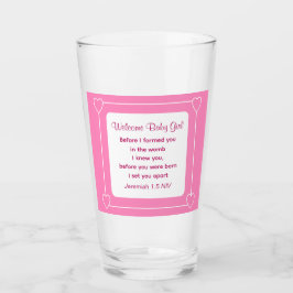 Niedliche Babydusche Bibel Verse Streifen rosa Par Glas