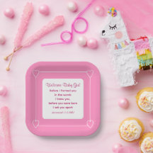 Niedliche Babydusche Bibel Verse Streifen rosa Par
