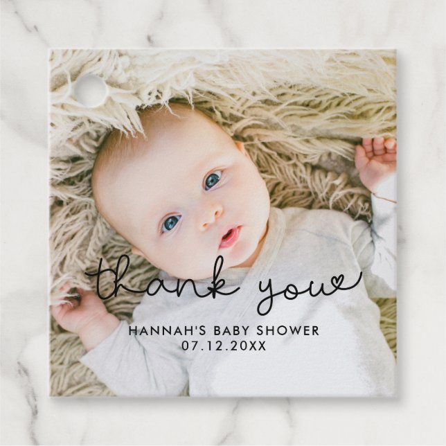 Niedliche Babydusche danke Geschenkanhänger (Vorderseite)