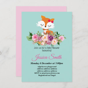 niedliche Babydusche Einladung