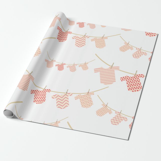Niedliche Babydusche Geschenkpapier (Ungerollt)